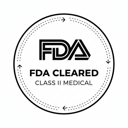 FDA cleared Class II medical device certification badge for safe and approved skincare product