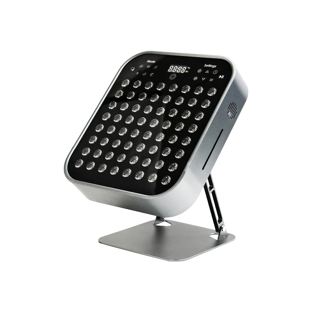 LED red light therapy panel device with adjustable stand for skincare and wellness