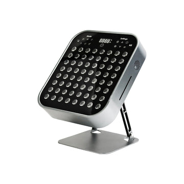 LED red light therapy panel device with adjustable stand for skincare and wellness