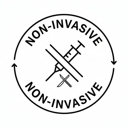 Non-invasive symbol for safe, pain-free LED light therapy devices for skin and wellness